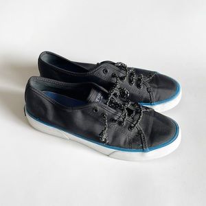 Sperry Black Top Sider casual lace up sneakers size 7